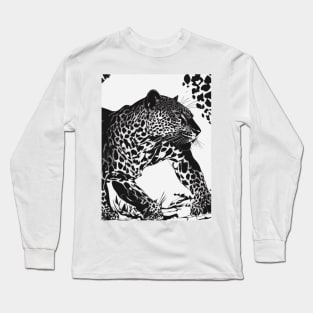 Leopard Shadow Silhouette Anime Style Collection No. 188 Long Sleeve T-Shirt